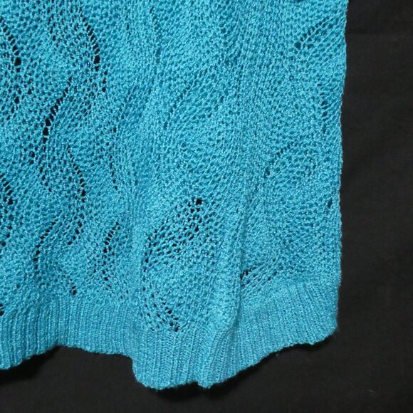 LAUREN MICHELLE | large | Turquoise Knit Short Sleeve Cardigan / Shrug | NWOT - Picture 15 of 16